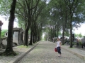 Walking down the street at Père Lachaise Cemetery