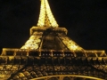Eiffel Tower lit up at night