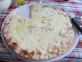 Yummy!! Cheese pizza with white sauce!