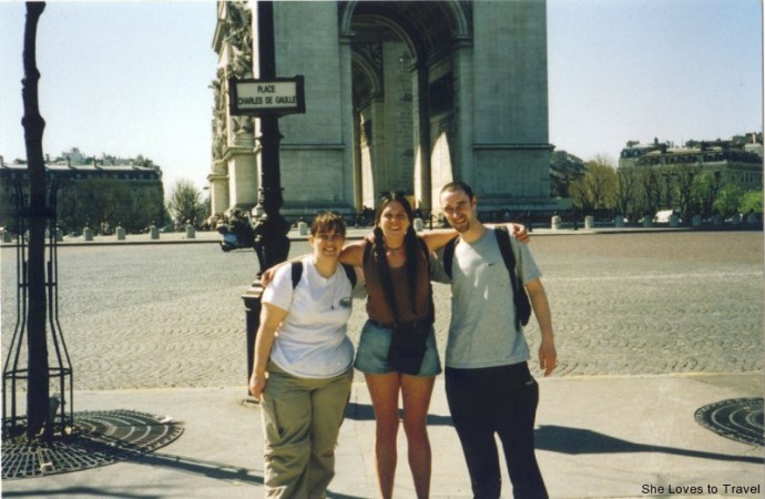 Tracy, Patrick and Me in Front of the Arc de Triomphe